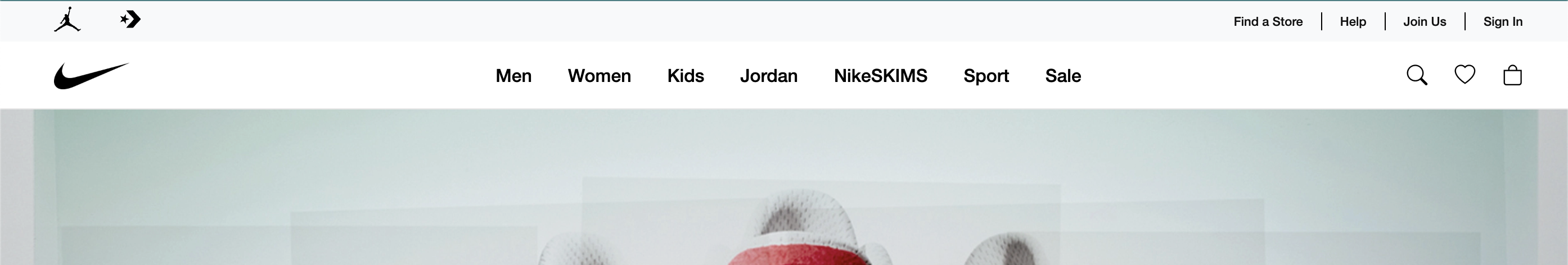 Nike homepage clone smaller screen