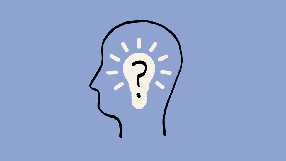 image of a head with a big brain with teal background